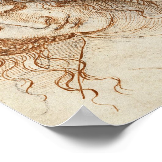 Leonardo da Vinci - Leiter der Leda Poster (Ecke)