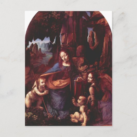 Leonardo da Vinci - Madonna in der Felshöhle Postkarte (Vorderseite)