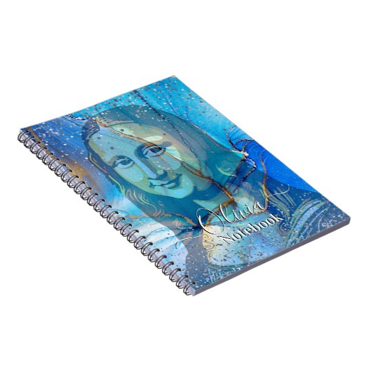 Leonardo Da Vinci Marble Blue Gradient Mona Lisa  Notizblock (Rechte Seite)