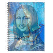 Leonardo Da Vinci Marble Blue Gradient Mona Lisa  Notizblock (Vorderseite)