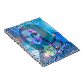 Leonardo Da Vinci Marble Blue Gradient Mona Lisa  Notizblock (Rechte Seite)