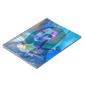 Leonardo Da Vinci Marble Blue Gradient Mona Lisa  Notizblock (Linke Seite)
