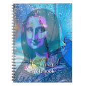 Leonardo Da Vinci Marble Blue Gradient Mona Lisa  Notizblock (Vorderseite)