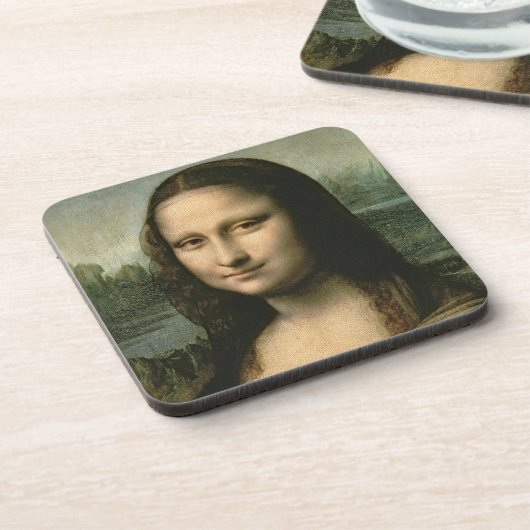 Leonardo da Vinci | Mona Lisa, c.1503-6 Getränkeuntersetzer (Linke Seite)