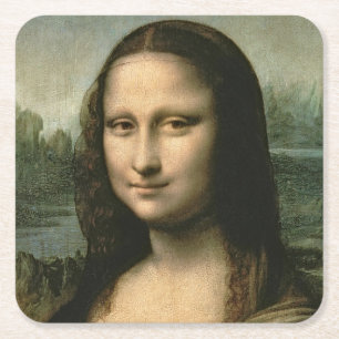 Leonardo da Vinci   Mona Lisa, c.1503-6 Rechteckiger Pappuntersetzer