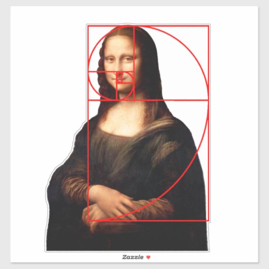 Leonardo da Vinci Mona Lisa Fibonacci Sequence Aufkleber (Blatt)