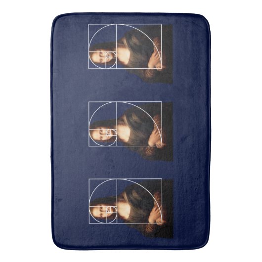 Leonardo da Vinci Mona Lisa Fibonacci Sequence Badematte (Vorderseite Vertikal)