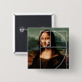 Leonardo da Vinci Mona Lisa Fibonacci Sequence Button (Vorne & Hinten)
