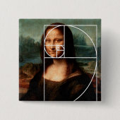 Leonardo da Vinci Mona Lisa Fibonacci Sequence Button (Vorderseite)