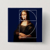 Leonardo da Vinci Mona Lisa Fibonacci Sequence Button (Vorderseite)