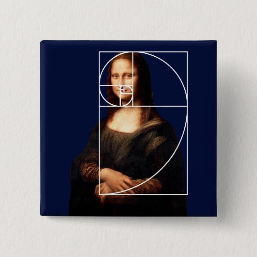Leonardo da Vinci Mona Lisa Fibonacci Sequence Button (Vorderseite)