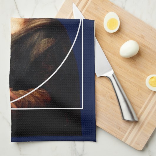 Leonardo da Vinci Mona Lisa Fibonacci Sequence Geschirrtuch (Viertel Falte)