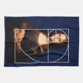 Leonardo da Vinci Mona Lisa Fibonacci Sequence Geschirrtuch (Horizontal)
