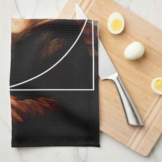 Leonardo da Vinci Mona Lisa Fibonacci Sequence Geschirrtuch (Viertel Falte)