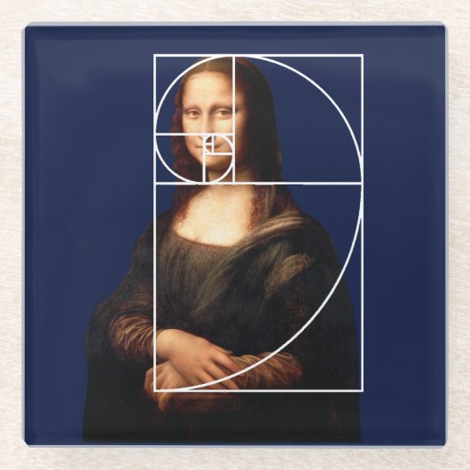 Leonardo da Vinci Mona Lisa Fibonacci Sequence Glasuntersetzer (Vorderseite)