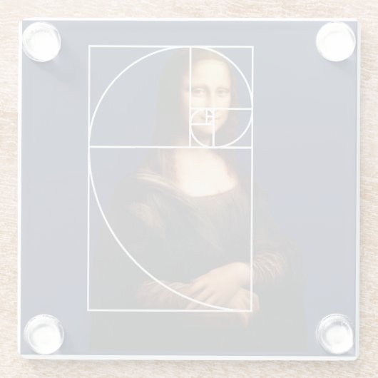 Leonardo da Vinci Mona Lisa Fibonacci Sequence Glasuntersetzer (Rückseite)