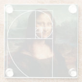 Leonardo da Vinci Mona Lisa Fibonacci Sequence Glasuntersetzer (Rückseite)