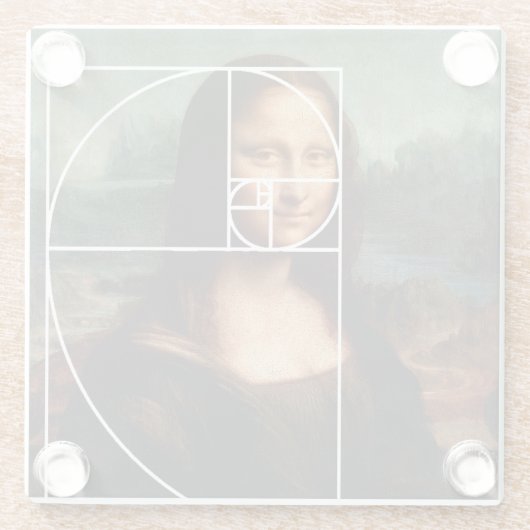 Leonardo da Vinci Mona Lisa Fibonacci Sequence Glasuntersetzer (Rückseite)