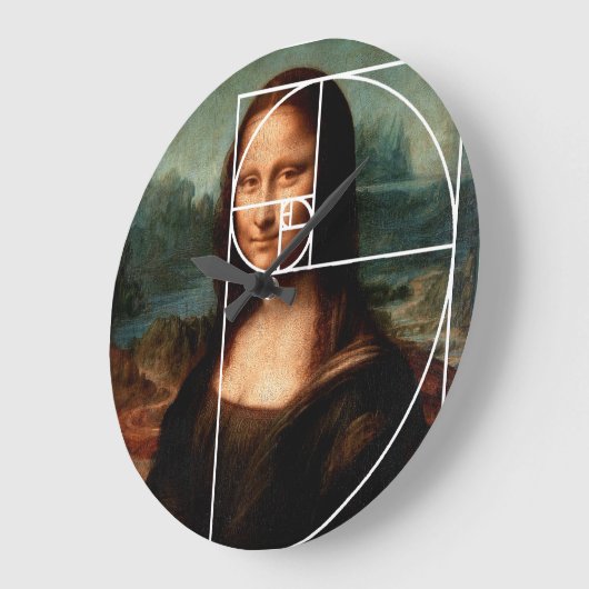 Leonardo da Vinci Mona Lisa Fibonacci Sequence Große Wanduhr (Winkel)