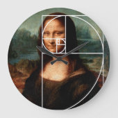 Leonardo da Vinci Mona Lisa Fibonacci Sequence Große Wanduhr (Vorderseite)