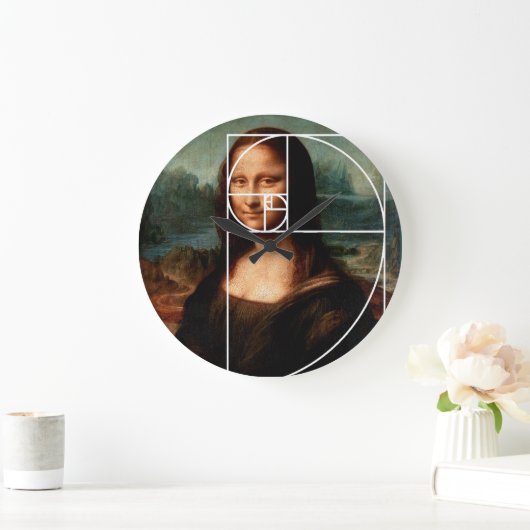 Leonardo da Vinci Mona Lisa Fibonacci Sequence Große Wanduhr (Zuhause)