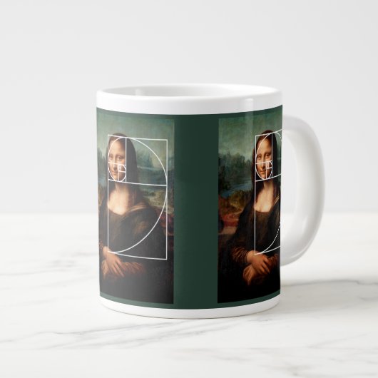Leonardo da Vinci Mona Lisa Fibonacci Sequence Jumbo-Tasse (Vorderseite Rechts)
