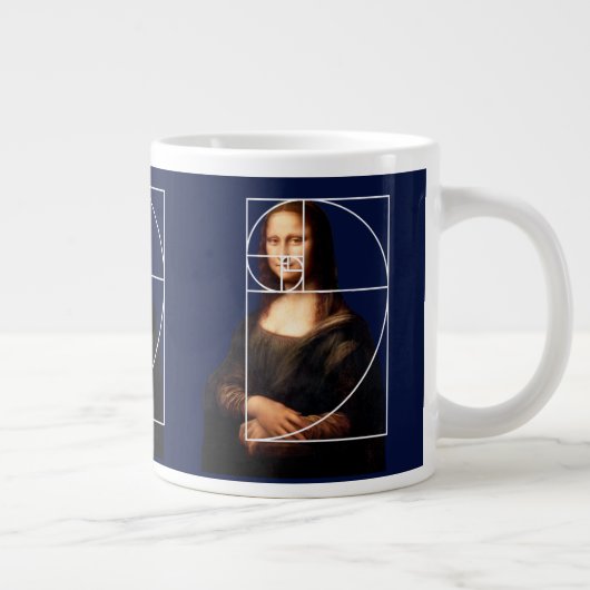 Leonardo da Vinci Mona Lisa Fibonacci Sequence Jumbo-Tasse (Rechts)