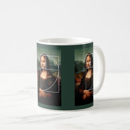 Leonardo da Vinci Mona Lisa Fibonacci Sequence Kaffeetasse (VorderseiteRechts)