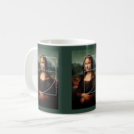Leonardo da Vinci Mona Lisa Fibonacci Sequence Kaffeetasse (Vorderseite Links)