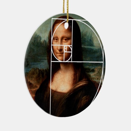Leonardo da Vinci Mona Lisa Fibonacci Sequence Keramik Ornament (Rechts)