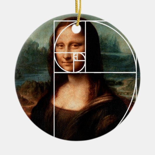 Leonardo da Vinci Mona Lisa Fibonacci Sequence Keramik Ornament (Vorne)