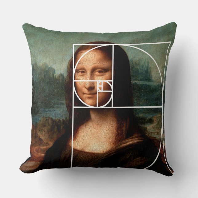 Leonardo da Vinci Mona Lisa Fibonacci Sequence Kissen (Vorderseite)