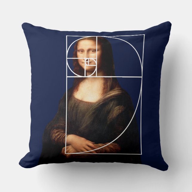 Leonardo da Vinci Mona Lisa Fibonacci Sequence Kissen (Vorderseite)