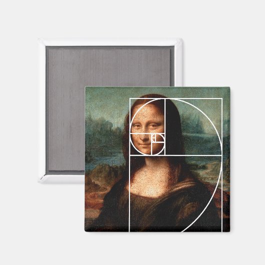Leonardo da Vinci Mona Lisa Fibonacci Sequence Magnet (Vorderseite/Rückseite)