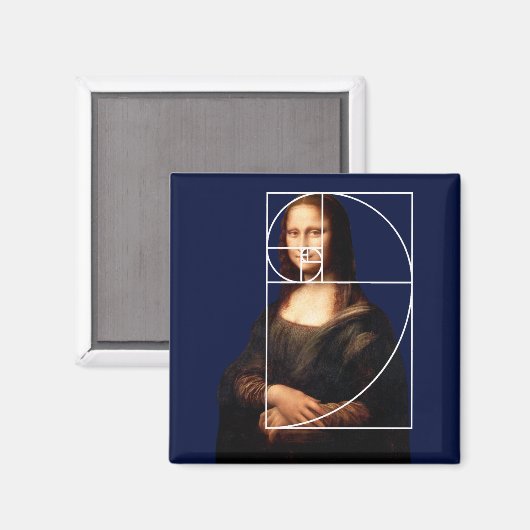 Leonardo da Vinci Mona Lisa Fibonacci Sequence Magnet (Vorderseite/Rückseite)