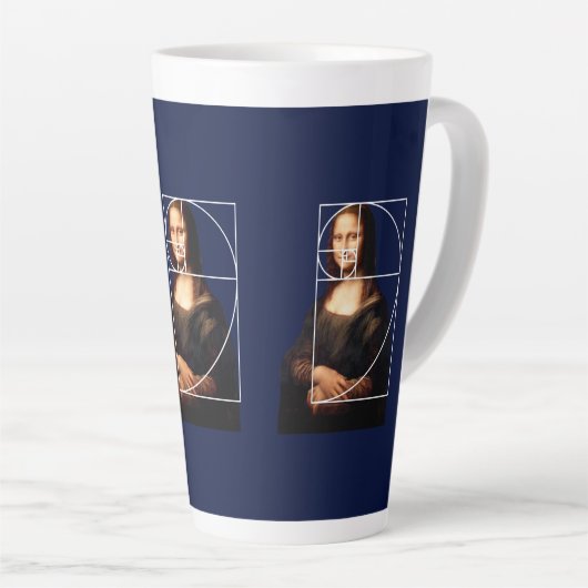 Leonardo da Vinci Mona Lisa Fibonacci Sequence Milchtasse (Rechte Ecke)