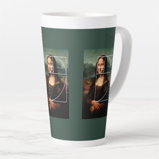 Leonardo da Vinci Mona Lisa Fibonacci Sequence Milchtasse (Rechte Ecke)