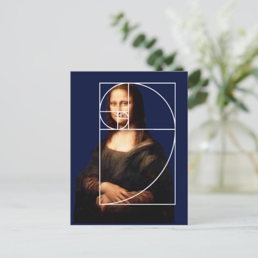 Leonardo da Vinci Mona Lisa Fibonacci Sequence Postkarte (Stehend Vorderseite)