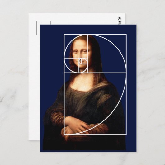 Leonardo da Vinci Mona Lisa Fibonacci Sequence Postkarte (Vorne/Hinten)