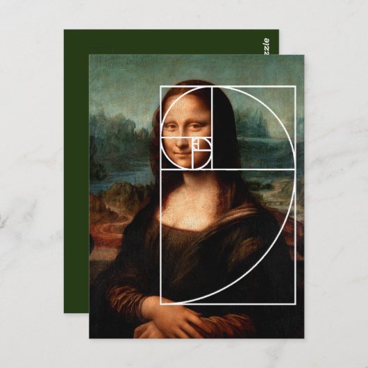 Leonardo da Vinci Mona Lisa Fibonacci Sequence Postkarte (Vorne/Hinten)