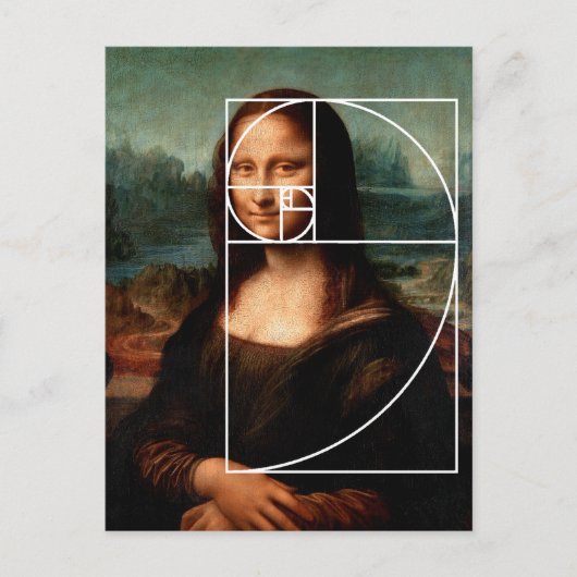 Leonardo da Vinci Mona Lisa Fibonacci Sequence Postkarte (Vorderseite)