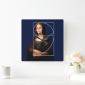 Leonardo da Vinci Mona Lisa Fibonacci Sequence Quadratische Wanduhr (Zuhause)