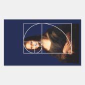 Leonardo da Vinci Mona Lisa Fibonacci Sequence Rechteckiger Aufkleber (Vorderseite)