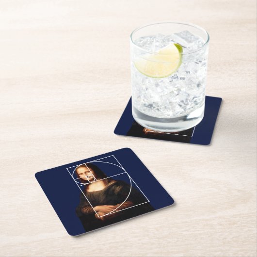 Leonardo da Vinci Mona Lisa Fibonacci Sequence Rechteckiger Pappuntersetzer (Vor Ort)