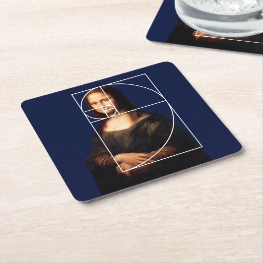 Leonardo da Vinci Mona Lisa Fibonacci Sequence Rechteckiger Pappuntersetzer (angewinkelt)