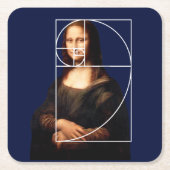 Leonardo da Vinci Mona Lisa Fibonacci Sequence Rechteckiger Pappuntersetzer (Vorderseite)