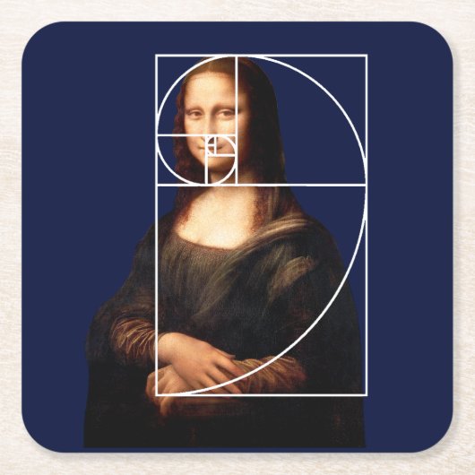 Leonardo da Vinci Mona Lisa Fibonacci Sequence Rechteckiger Pappuntersetzer (Vorderseite)