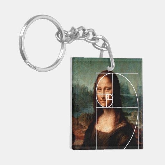 Leonardo da Vinci Mona Lisa Fibonacci Sequence Schlüsselanhänger (Vorderseite links)