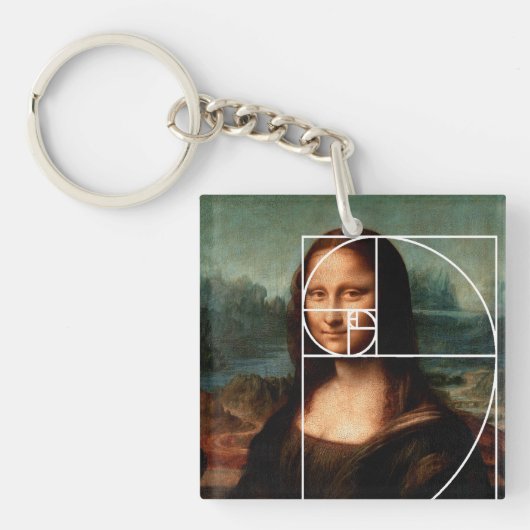 Leonardo da Vinci Mona Lisa Fibonacci Sequence Schlüsselanhänger (Vorderseite)