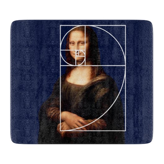 Leonardo da Vinci Mona Lisa Fibonacci Sequence Schneidebrett (Vorderseite)